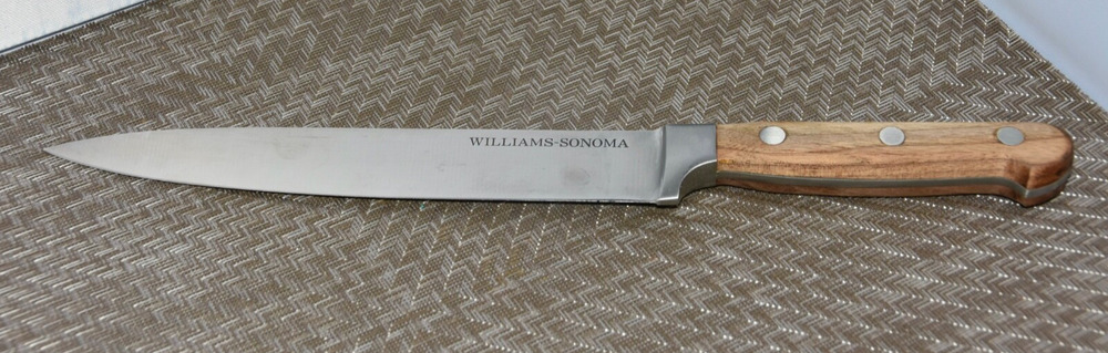Williams Sonoma Wood Handle Stainless Steel 14" Blade Carving Slicing Knife